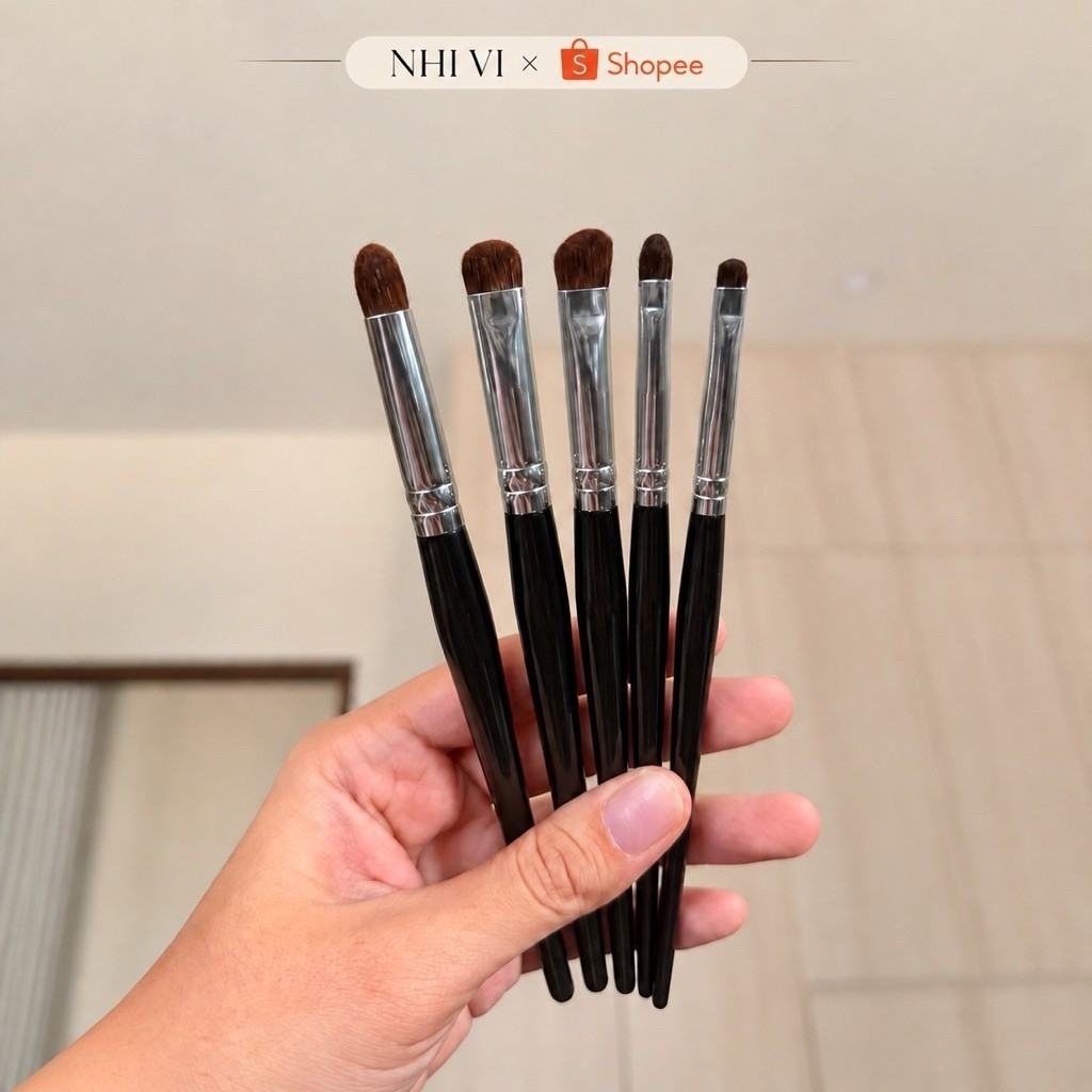 Set 5 cọ chặt tán eyeliner, mắt khói, highlight