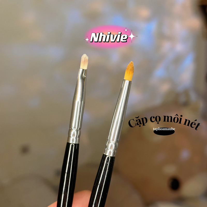 Cặp Cọ Môi Nét Siêu Mướt Tán Son Môi Viền Môi Nhivie A16