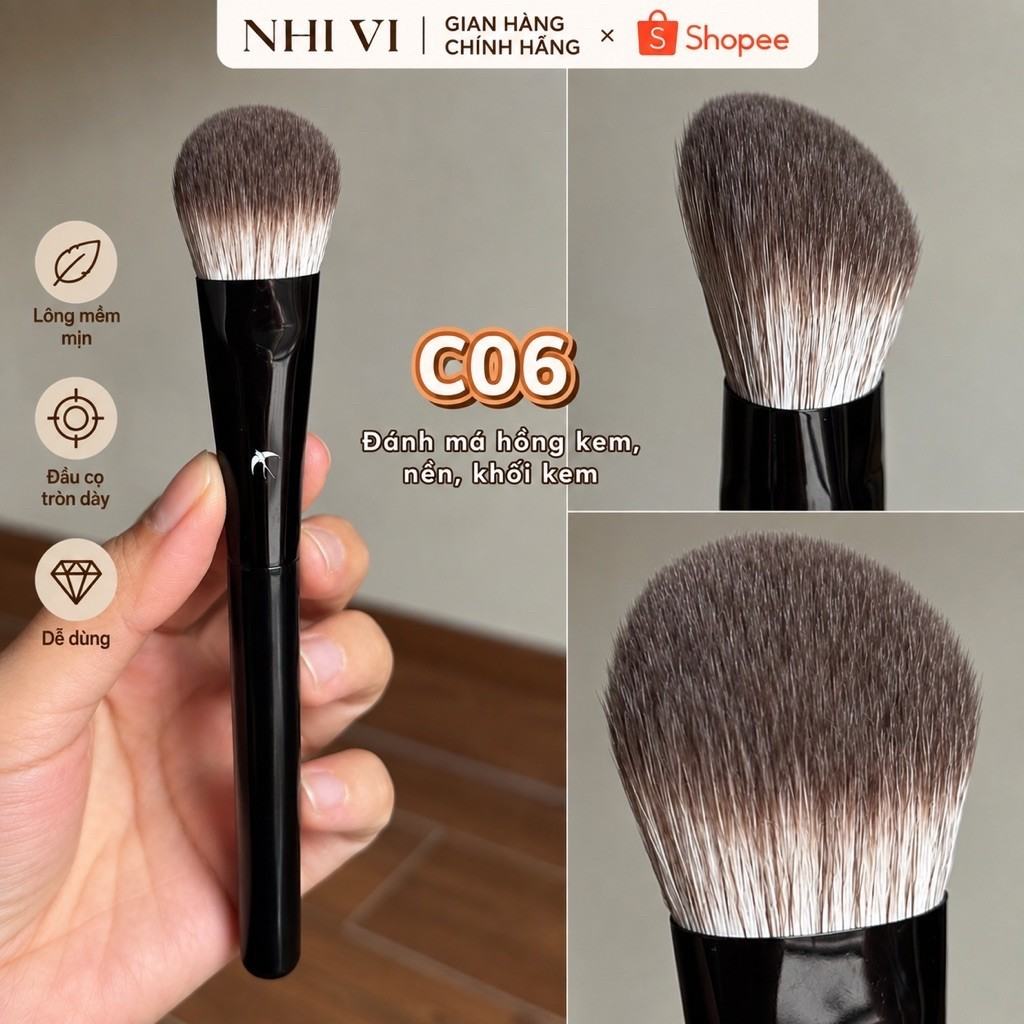 แปรง C06 สำหรับบลัชครีม รองพื้น และคอนทัวร์ครีม