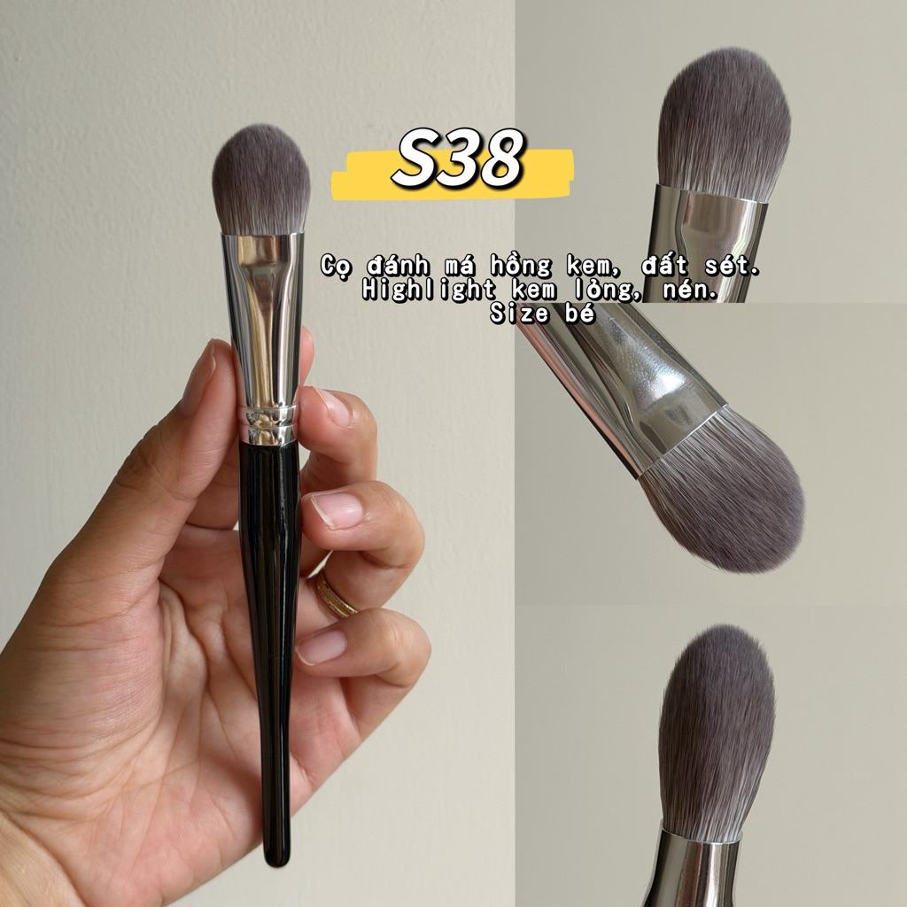 แปรงบลัชออน S38 สำหรับตบบลัชแป้งอัด เก็บสีดี