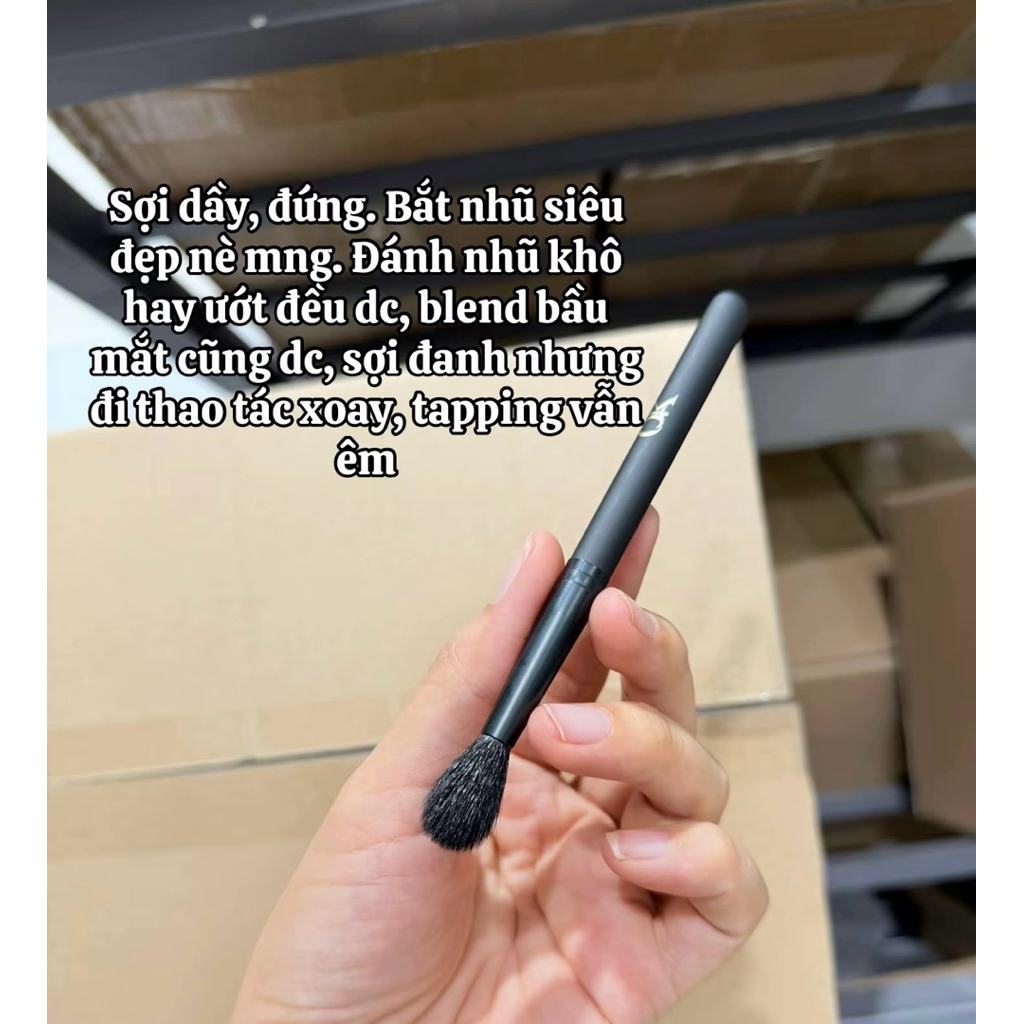 Mã C24 Cọ Đánh Đứng Form Chuyên Dùng Để Tán Nhũ Khô & Ướt Tạo Hiệu Ứng Bung Loang Đẹp Sợi Dày Đứng Bắt Nhũ Siêu Đẹp
