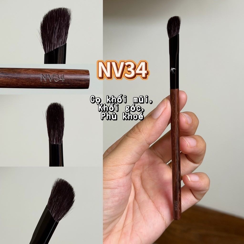 แปรงเฉดดิ้งมุมขนาดเล็ก NV34 สำหรับแป้ง