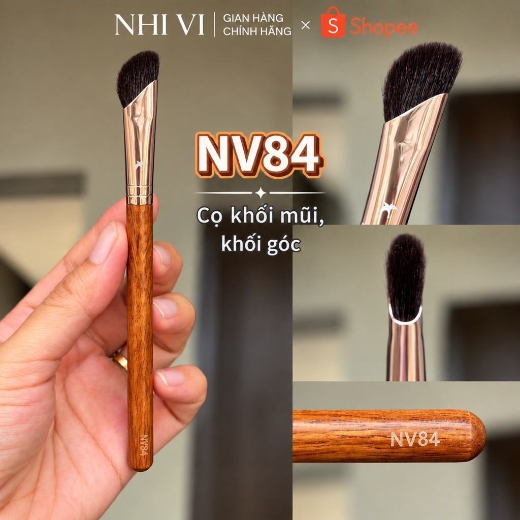 แปรงเฉดดิ้งจมูกและมุมใบหน้าใยขนแกะ NV84