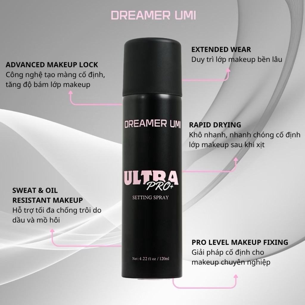Xịt khóa nền Dreamer Umi Ultra Pro+ 120ml