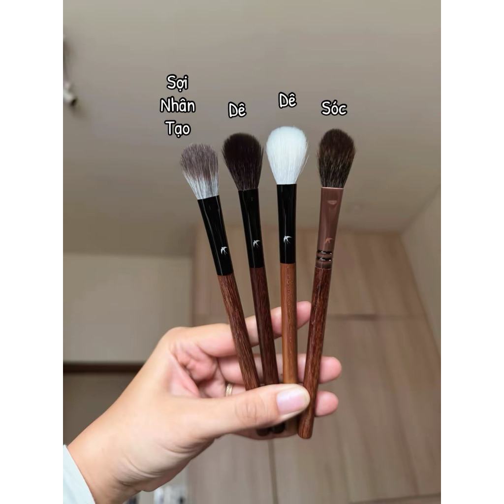 Cọ đa di năng form vát xéo lông tự nhiên cán gỗ Nhi Vi các loại