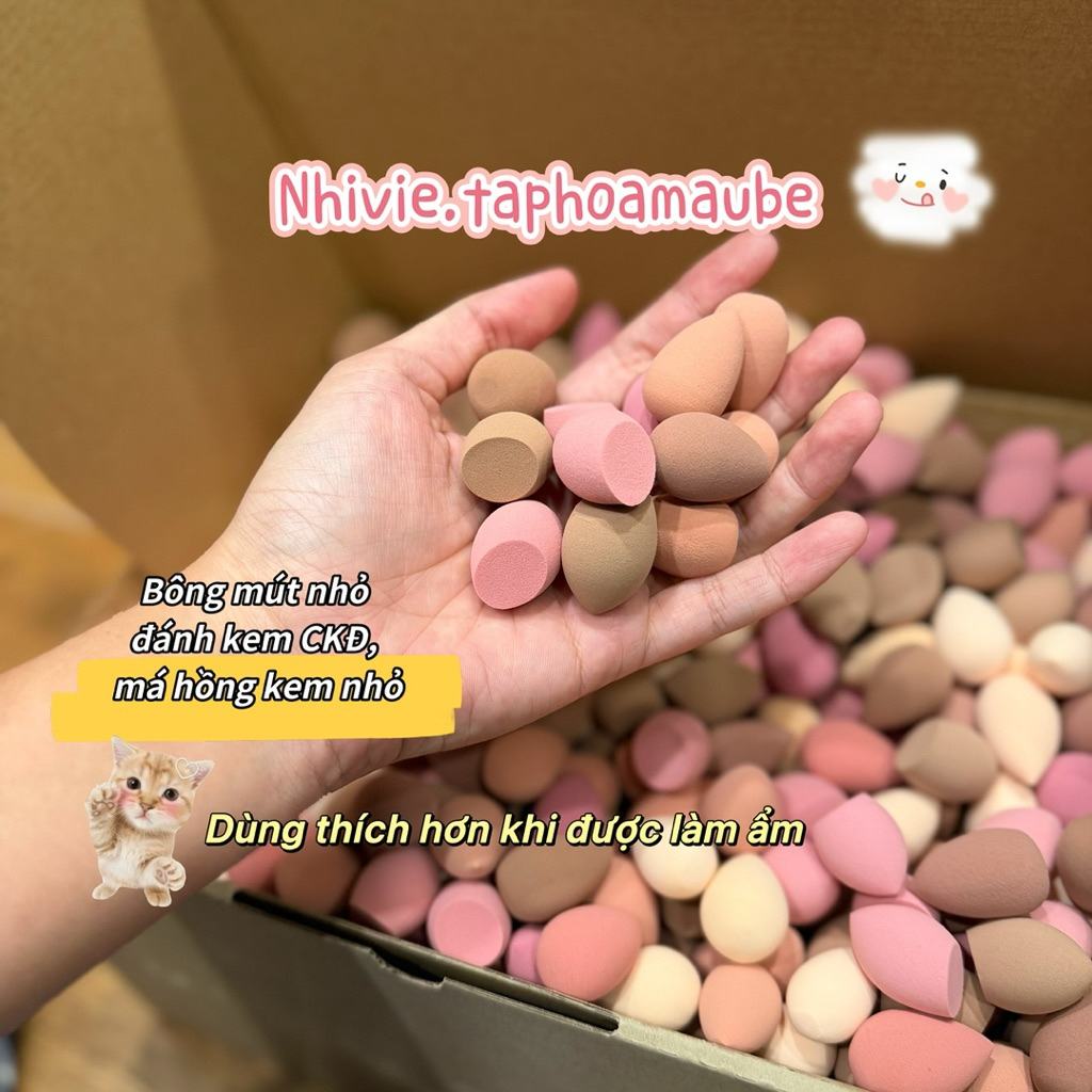 ฟองน้ำมินิสำหรับคอนซีลเลอร์และบลัชครีม เลือกได้หลายเซ็ต