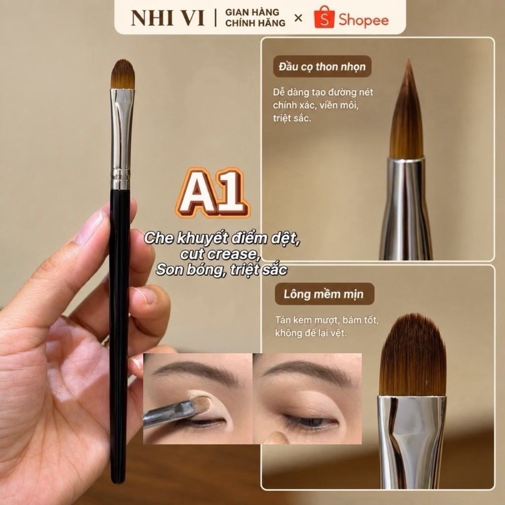 แปรงคอนซีลเลอร์หัวแบน A1 เกลี่ยครีมบางเบา