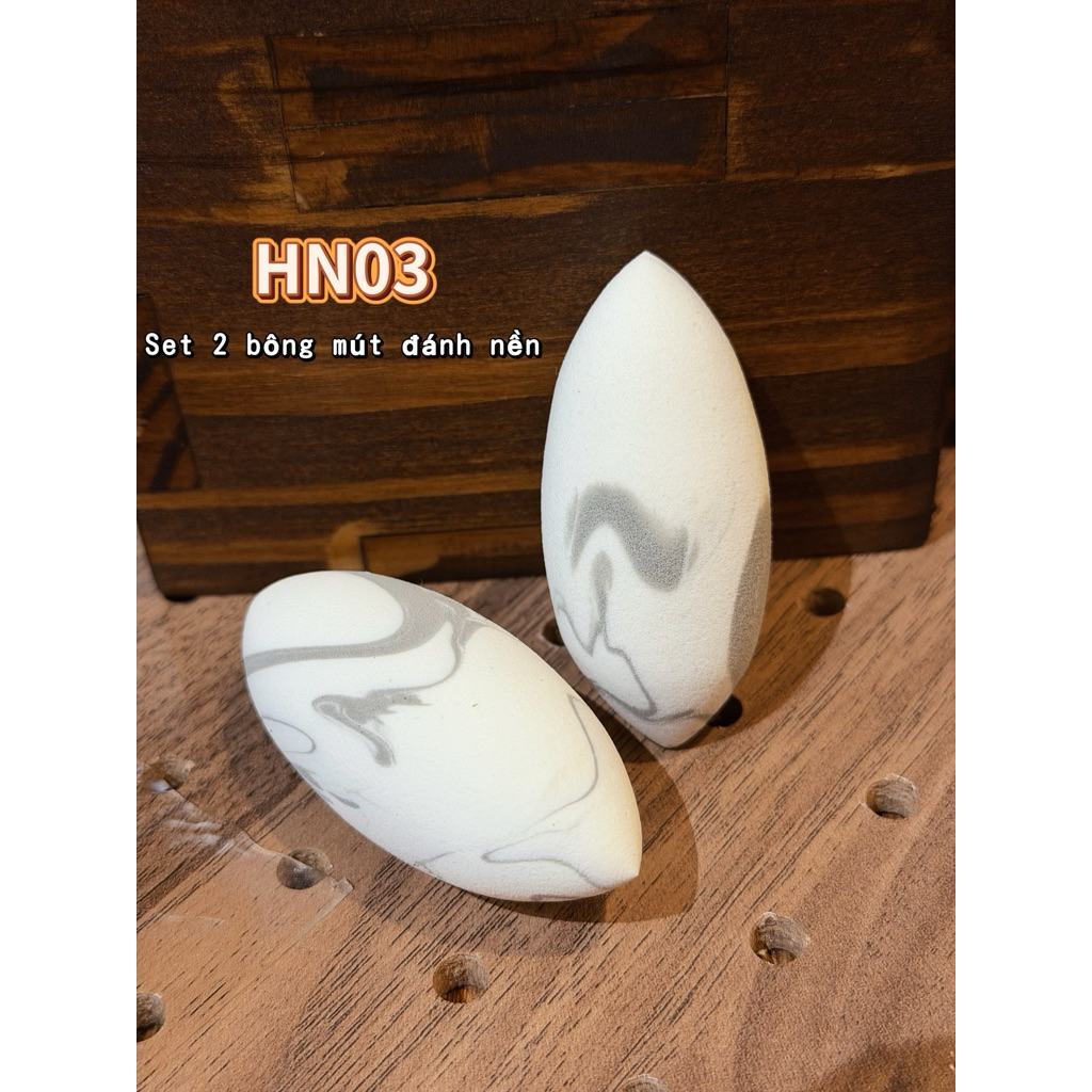ฟองน้ำลงรองพื้นสีเทาลายหินอ่อน HN03 ขนาดเท่า minipro