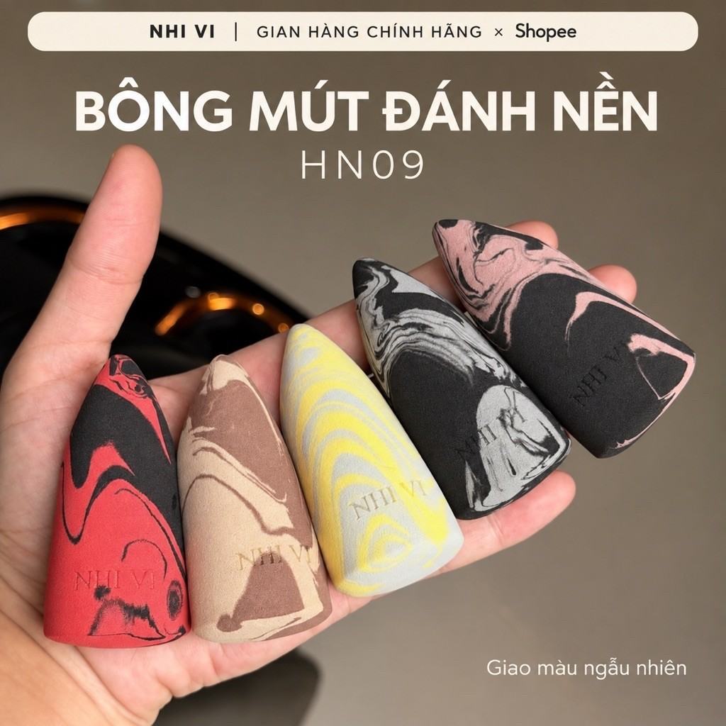 (Giao màu ngẫu nhiên) Bông mút đánh nền hình quả núi màu sắc loang xinh đẹp HN09