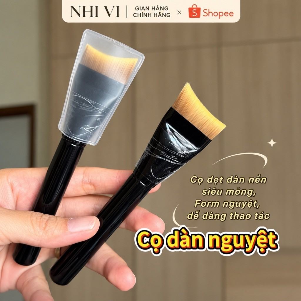 Cọ Dàn Nền Hình Nguyệt + Bông Mút Đánh Nền Dặm Lại Lớp Nền Nhi Vi Êm Ái Dễ Dùng