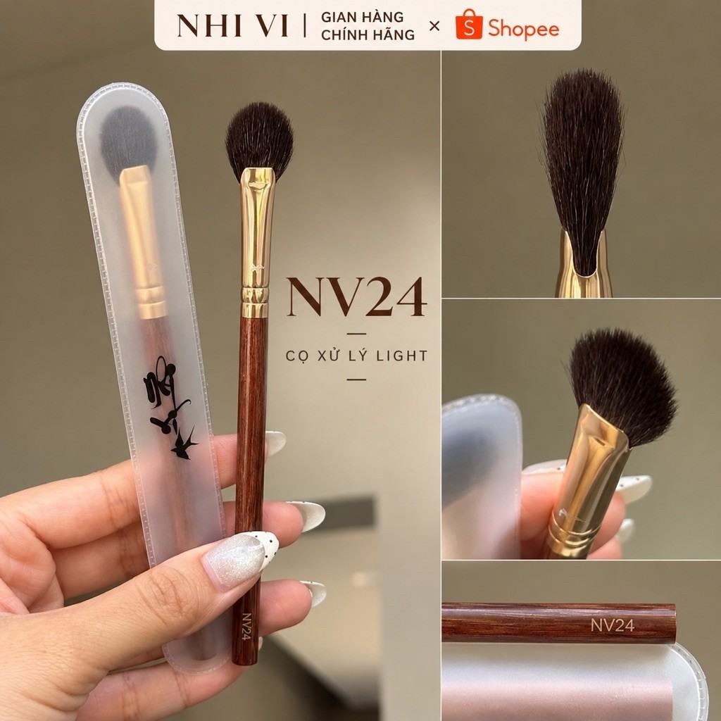 NV24 small fan brush for blush, highlight and small-area contouring