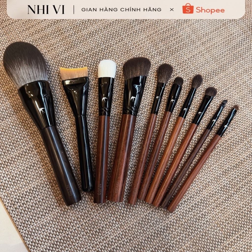 [SET CỌ 07] Bộ Cọ Trang Điểm Cá Nhân 10 Cây Cọ Nhi Vi Tặng Kèm Box Mi Sợi