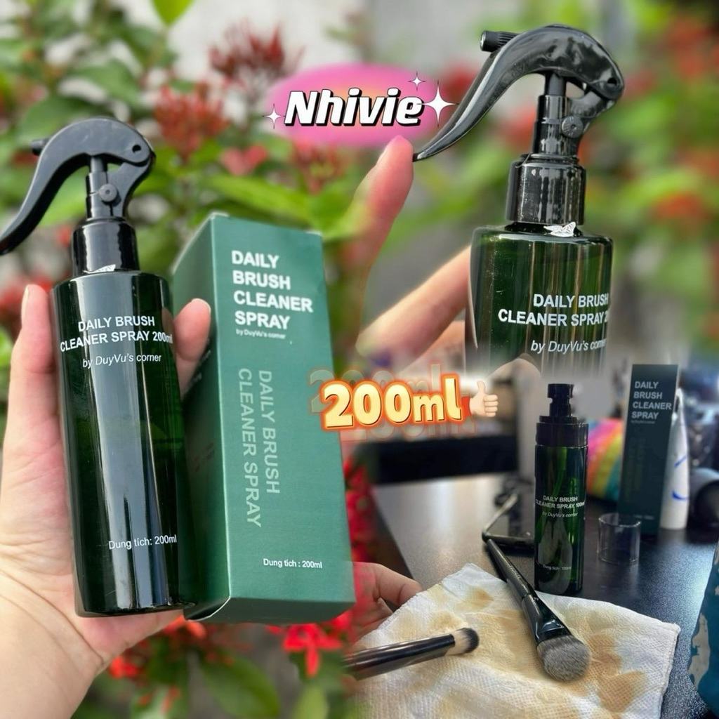 [CHAI 200ML] Xịt Giặt Cọ Khô Tiện Lợi Dung Dịch Giặt Cọ Cấp Tốc Duy Vũ Duyvu’s corner - Giặt Cọ Khô Nhi Vi 200ml