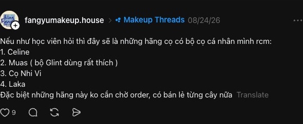 Bài viết của fangyumakeup.house trên Threads